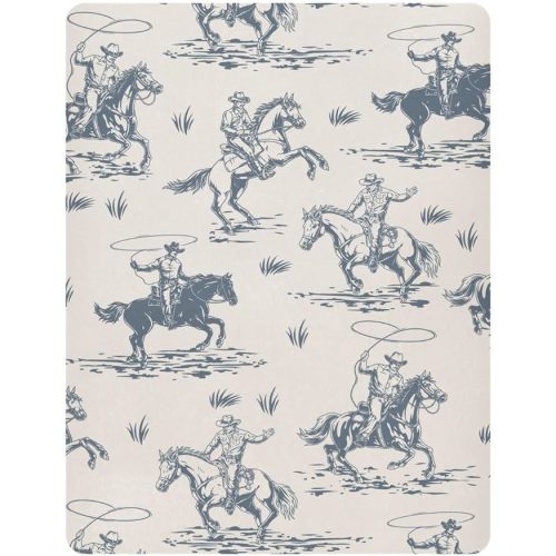 Cowboys Horse Western Crib Sheets Soft Breathable Fitted Baby Crib Sheets Mattress Cover for Girl Boys, 52" x 28" x 9"