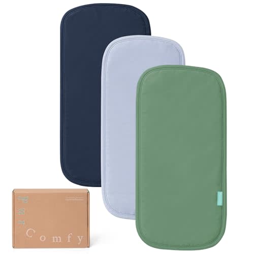 PurComfy Supersoft Burp Cloths, Premium Bamboo Viscose Baby Burp Cloths, Absorbent & Skin-Friendly, Large 21” x 10”, Unisex Baby Essentials for Feeding, Spit-Up, 3-Pack