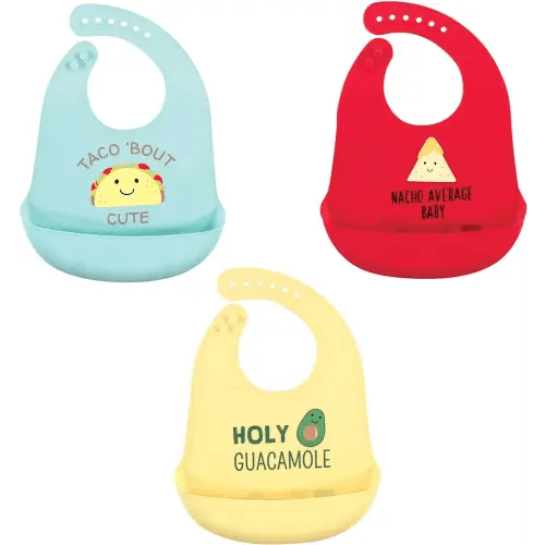 Hudson Baby Unisex Baby Silicone Bibs, Tacos, One Size