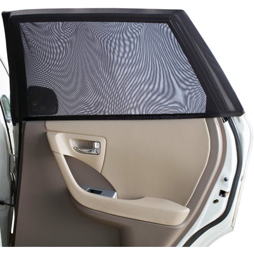 Car Side Window Shades (2-Pack) – Elastic Mesh Sun Shade for Baby & Pets, Blocks UV & Heat, Breathable