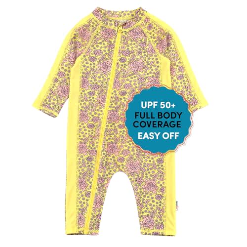 SwimZip Girls' Long-Sleeve UPF 50+ Swimsuit for Baby, Toddler, & Little Girls