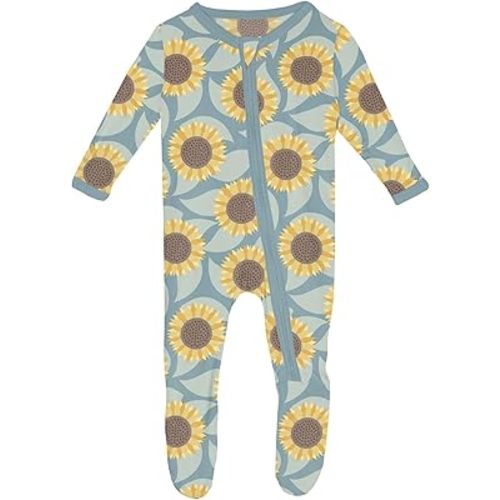 KicKee Baby & Toddler Zipper Footie – Ultra-Soft Viscose from Bamboo Pajamas with Flip Paws & Grips