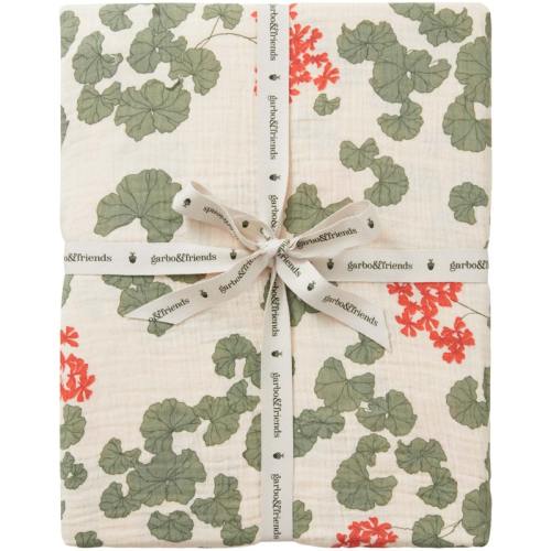 Pelargonium Muslin Fitted Sheet Junior, 60x120 cm | RoyalDesign