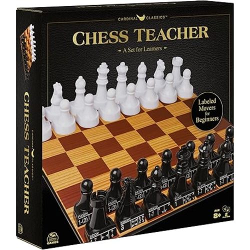 Spin Master Games, Cardinal Classics Chess Teacher, Learn to Play Strategy Board Games for Beginners, Chess Sets for Adults, 2 Players, for Ages 8 & Up