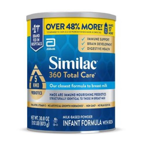 Similac 360 Total Care Non-GMO Infant Formula Powder - 30.8oz: Kosher, Halal, Gluten-Free, Mix