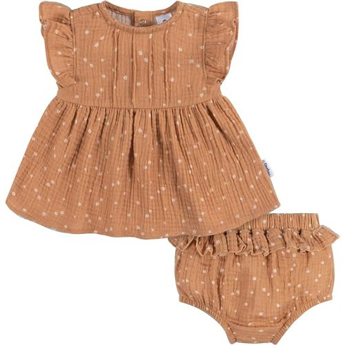Gerber Baby Girls' 2 Piece Dress and Diaper Cover Set
