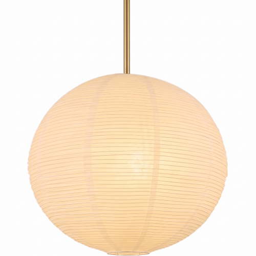 CHENALIN 17.72 inch White Round Paper Lantern, Large Hanging Japandi Lampshade for Minimalist Room Decor, 1 Pack