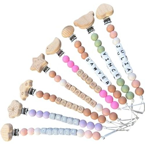 Personalized Custom Pacifier Clip Boys and Grils, Paci Binky Holder Custom Name Baby Gift, Baby Shower Gift, New Birth Gift, Newborn Gift, Rainbow Baby