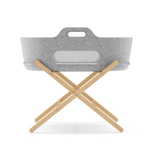 SNUZBaskit Moses Basket & Stand - Grey/Natural
