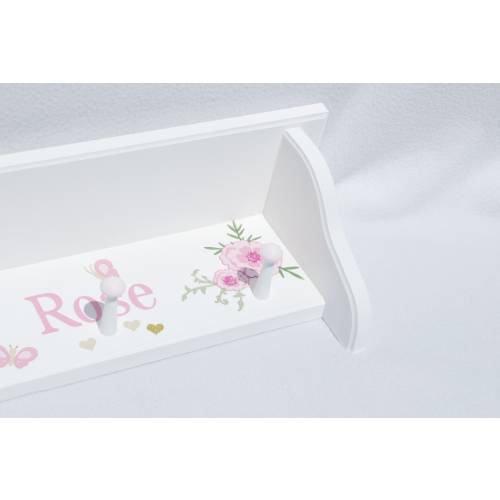 Shabby Chic Floral Shelf: Personalized Baby Girl Nursery Decor