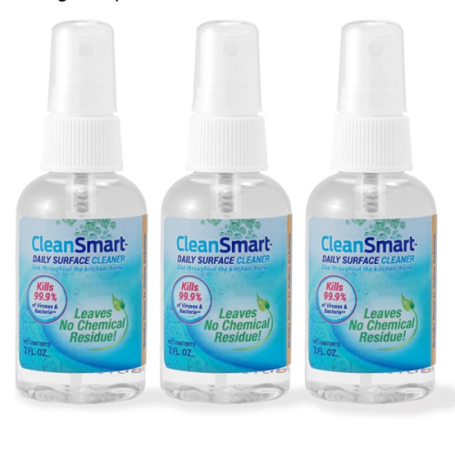 CleanSmart To Go Disinfectant Kills 99.9% of Viruses, TSA-Approved for Safe Travel, 2 oz Bottle (Pack of 3)