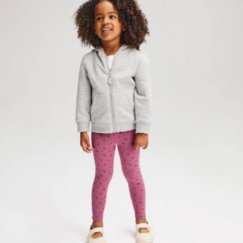 Toddler Girls' Floral Printed Leggings - Cat & Jack™ Mauve 5T