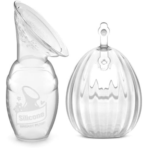 haakaa Manual Breast Pump for Breastfeeding 4oz/100ml and Shell Wearable Manual Breast Pump 2.5oz/75ml Combo, Food-Grade Silicone