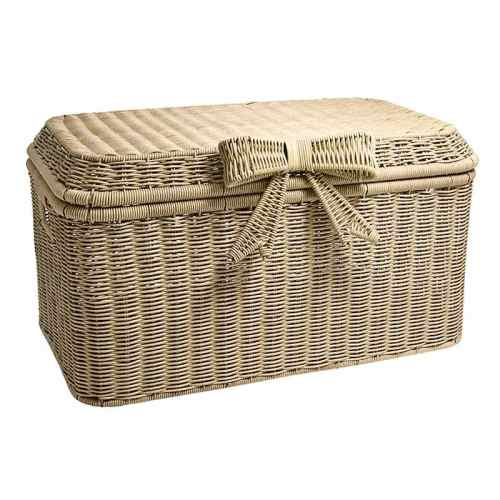 Grey Lacey Resin Bow Trunk, Large