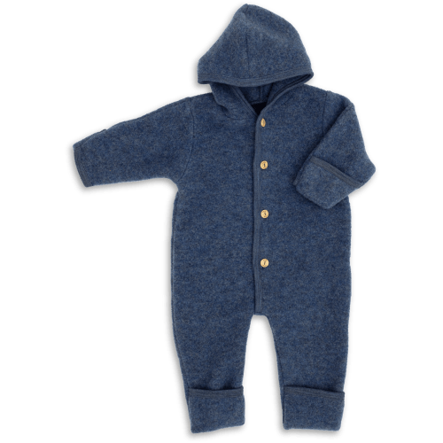 Hooded wool fleece overall