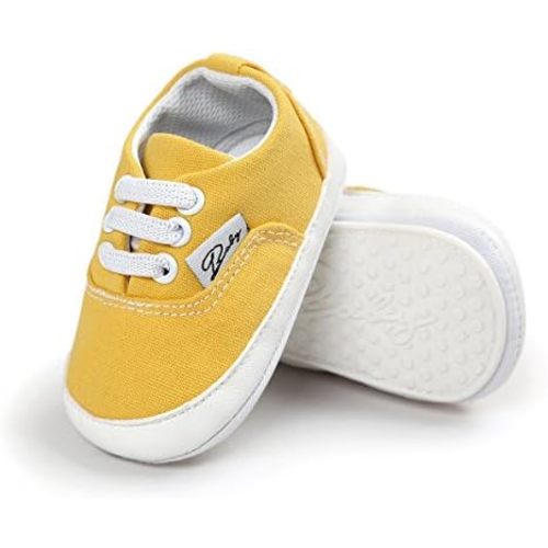 RVROVIC Baby Boys Girls Shoes Canvas Toddler Sneakers Anti-Slip Infant First Walkers 0-18 Months