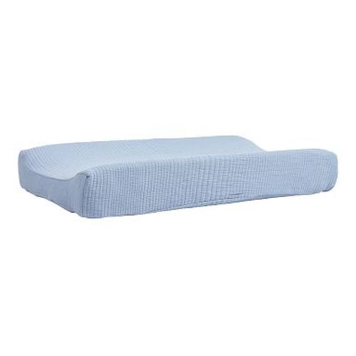 Organic Matelasse Changing Pad Cover , Changing , Chambray Blue