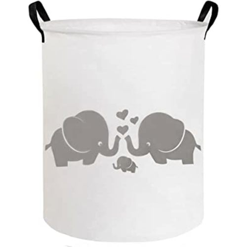 ESSME Baby Laundry Basket,Elephant Hamper，Baby Hamper For Nursery for Kids, Elephant Nursery Decor,Gift Baskets,Home Organizer (Love Elephant)