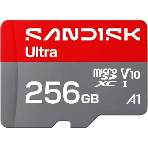SANDISK 256GB Ultra microSD UHS-I Card - Up to 195MB/s Read Speed, Full HD Video, V10, U1, C10, A4 - SDSQUJQ-256G-GZ6MA