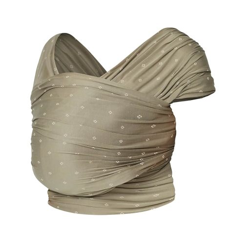 Ergobaby Aura Baby Wrap Carrier for Newborn 0-12 Months (8-25 lbs) - Soft Stretchy Infant Wrap Carrier with Hip-Healthy Positioning, Pre-Tied Design - Olive Diamond