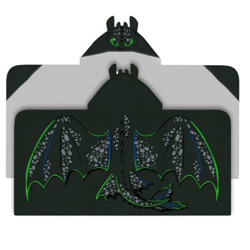 How to Train Your Dragon Toothless Super Soft Bath/Pool/Beach Soft Cotton Terry Hooded Towel Wrap, 24 in x 50 in, (Officially Licensed Product) by Franco