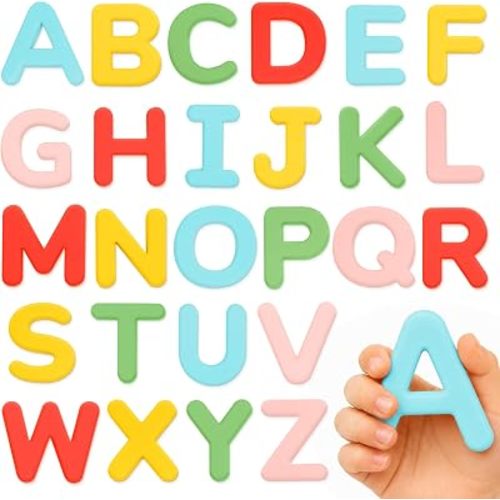 JoyCat Silicone Magnetic Alphabet Letters Fridge Magnets, Sunny Color