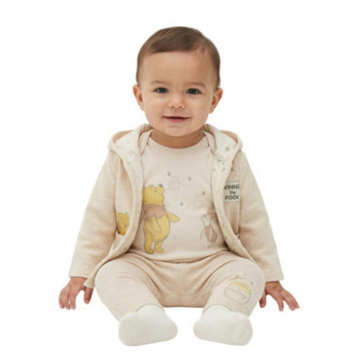 Baby Boys' Winnie the Pooh Hooded Jacket, Bodysuit and Pants, 3-Piece Set