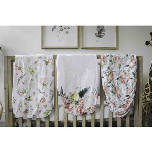 Pink Floral Fitted Crib Sheet Set