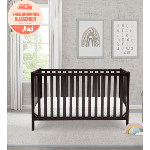Delta Children Heartland 4-in-1 Convertible Baby Crib, Dark Chocolate