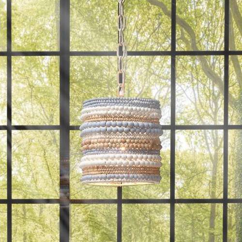 Jamie Young Strand Multi Color Wood Beaded 1-Light Pendant