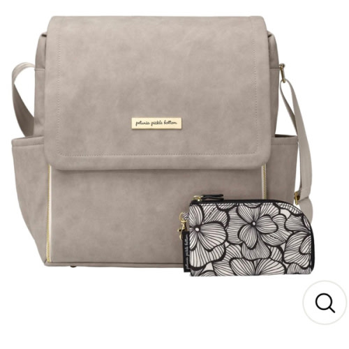 Boxy Backpack in Grey Matte Leatherette