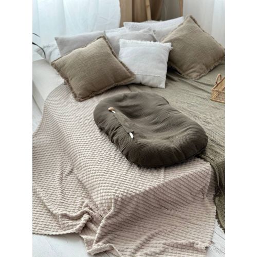 Snuggle Me Organic Cover | Muslin & Cotton Satin Handmade Slipcover | Baby Lounger Cover | Neutral Snuggle Me Nest Cover