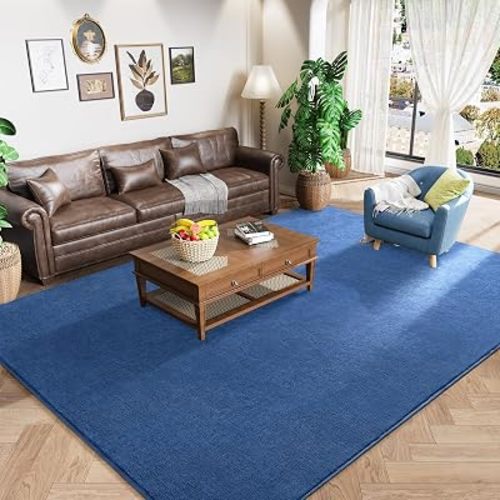 Modern Area Rugs for Bedroom Living Room, 4x6 Blue Memory Foam Rug