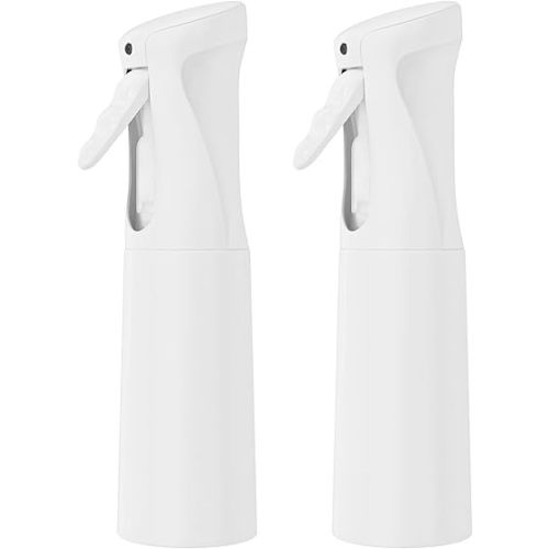 IMPORX Continuous Spray Bottle for Hair 2 Pack (10.1oz/300ml) Home Essentials Spray Bottles for Cleaning Empty Ultra Fine Water Mister Sprayer for Hairstyling Garden Plants Curly Hair Perfume, White