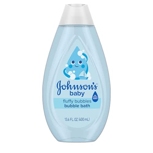Johnson's Baby Fluffy Bubbles Bubble Bath, No More Tears, Gently Cleanses Delicate Skin Without Feeling Dry, Hypoallergenic, No Added Parabens, Sulfates & Dyes, 13.6 fl. oz