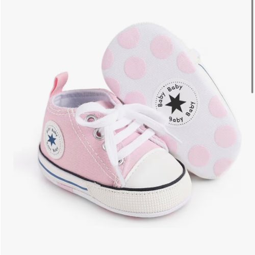 Unisex Baby Girls Boys Canvas High-top Shoes, Newborn Infant Anti-Slip Soft Sole Frist Walking Breathable Sneakers