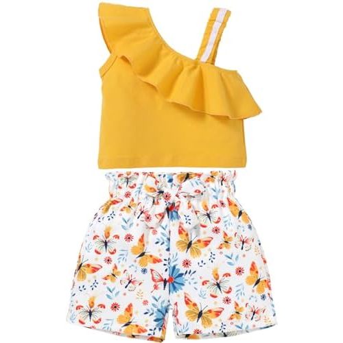 DISAUR Toddler Baby Girls Clothes Outfits T-shirt + Casual Shorts Pants Cute Summer for 1-5 T