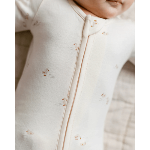 Peyton Zipper Sleeper | Bunny / Oat + Clay