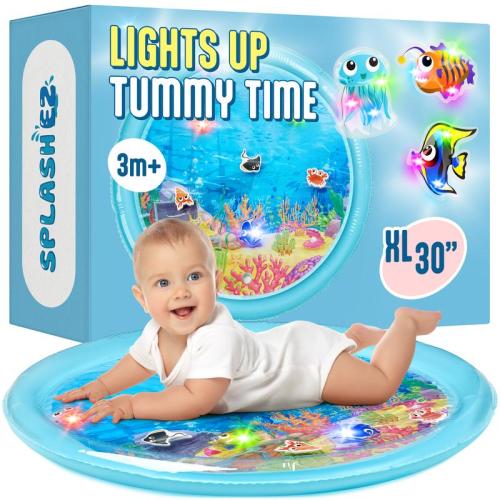SplashEZ 30" Light-Up Tummy Time Water Mat for Babies with 3 - TikTok Shop