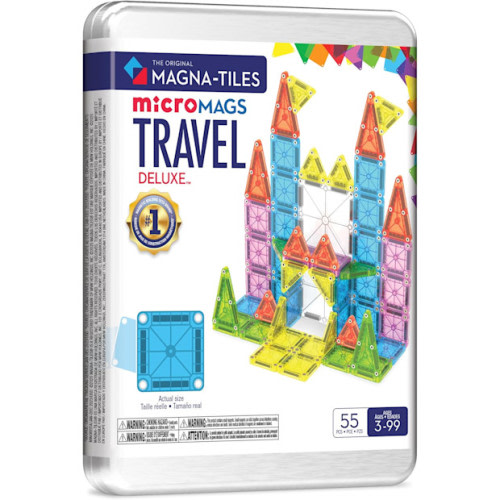 MAGNA-TILES microMAGS Travel Set Deluxe 55-Piece Magnetic Construction Set