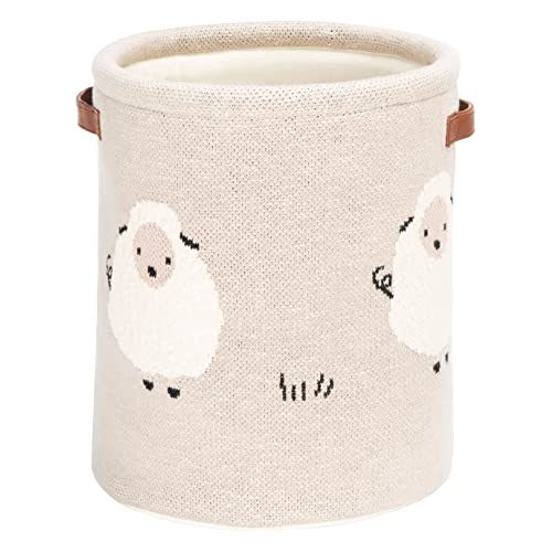 SAFAVIEH Baby Collection Kibbles Sheep Grey Cotton Nursery Storage Basket with Handles (Fully Assembled)