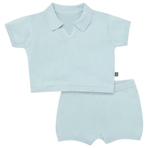 Modern Moments by Gerber Baby Boys' 2-piece Johnny Collar Sweater and Short Set