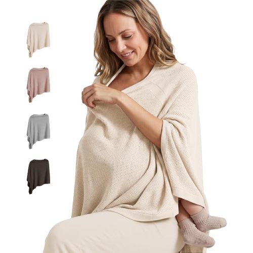 Konssy Nursing Cover for Breastfeeding, Full Privacy Nursing Poncho