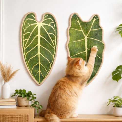 Tropical Alocasia Cat Scratcher – Durable, Non-Shedding Sisal Toy for Cats – Available in Three Unique Styles!