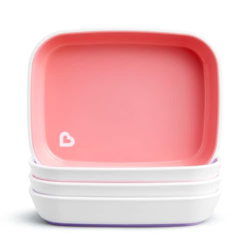 Munchkin® Splash™ 4 Piece Toddler Plates, Pink/Purple