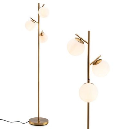 Costway 3-GlobeFloorLampModernFreestandingLampLivingRoomw/FootSwitch