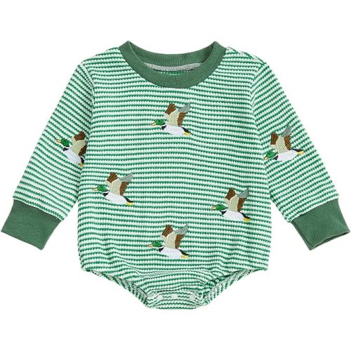 Biayxms Infant Baby Boy Girl Mallard Duck Romper Short Sleeve Animal Duck One Piece Bodysuit Tops Hunting Baby Clothes