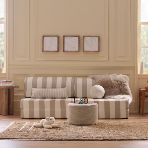 Coconut & Stone Striped Modular Sofa | Harlan | House of Noa