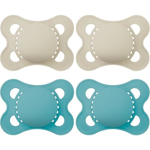 MAM Original Matte Baby Pacifiers, Binky for Boys 0-6 Months, BPA-Free Silicone Nipple, Easy to Clean, Best for Newborn Babies, Developed with Medical Experts, Binkies with Sterilizer Case(Pack of 2)
