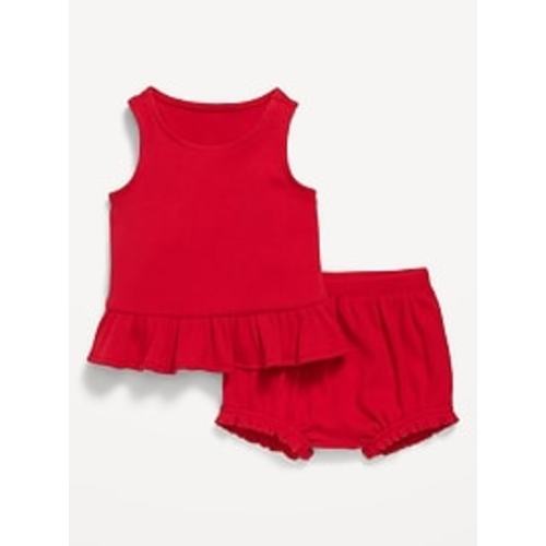 Sleeveless Ribbed Ruffle-Trim Top and Shorts Set for Baby | Old Navy